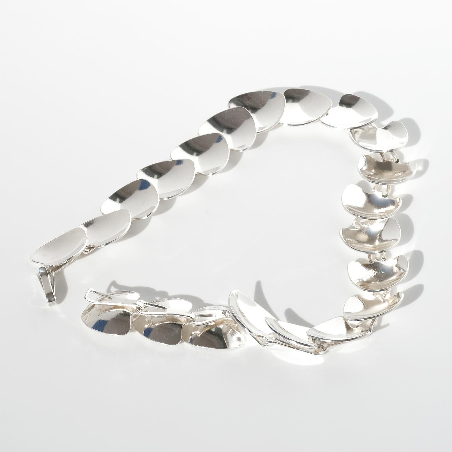 Collier ras du cou vintage en argent fabriqué par l'Atelier Borgila, 1956 en vente 4