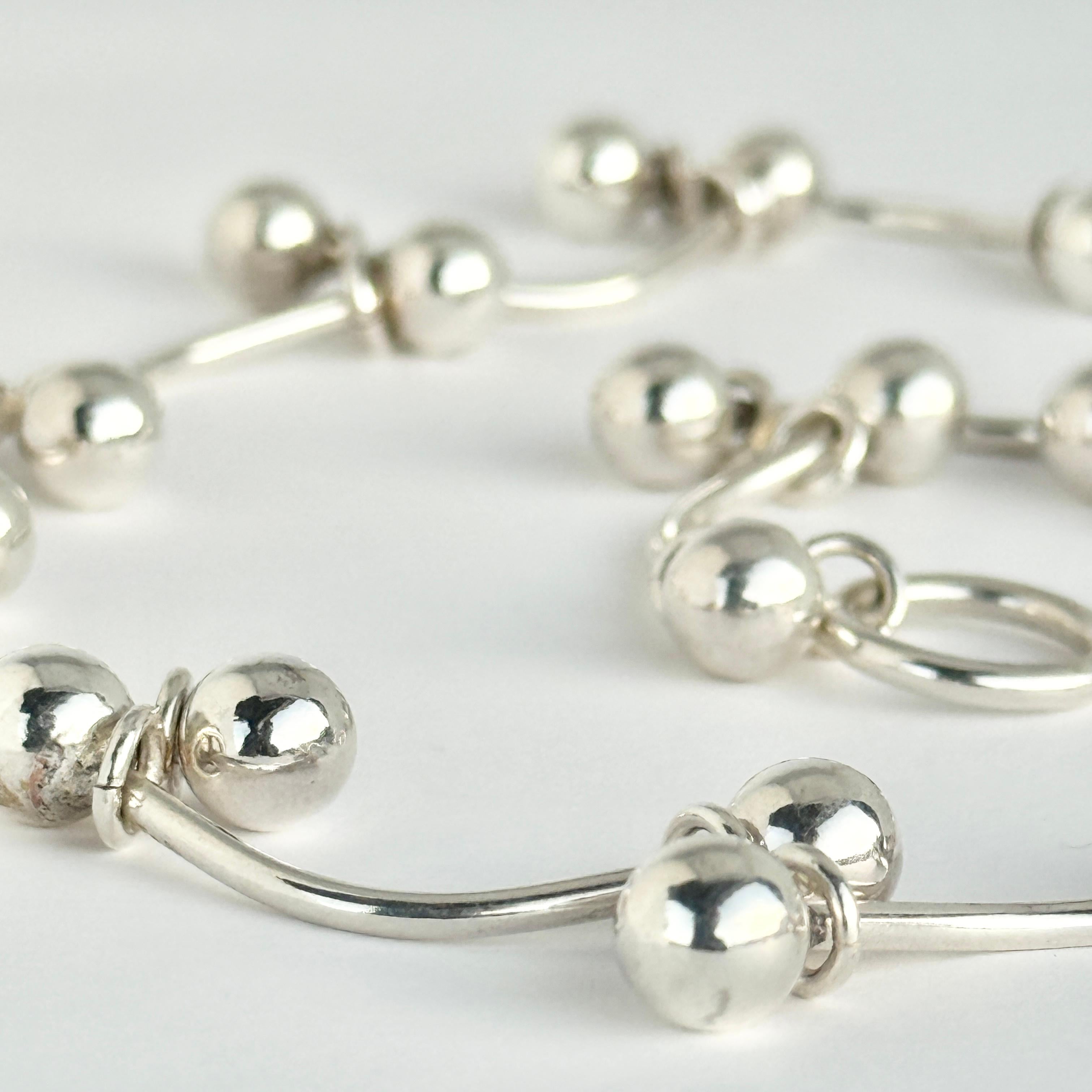 da uomo o donna Collana d'argento vintage a maglia grossa in vendita