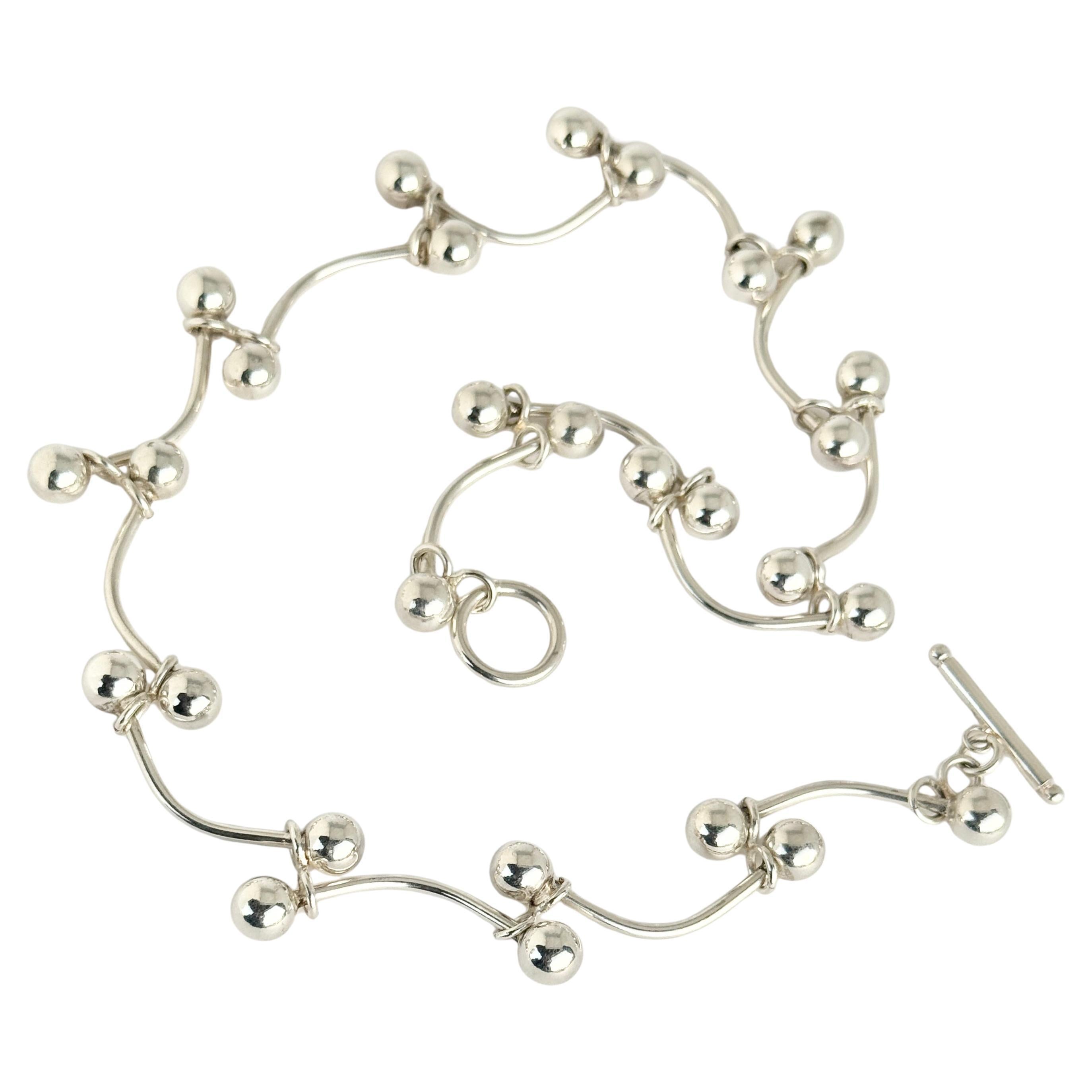 Collana d
argento vintage a maglia grossa in vendita