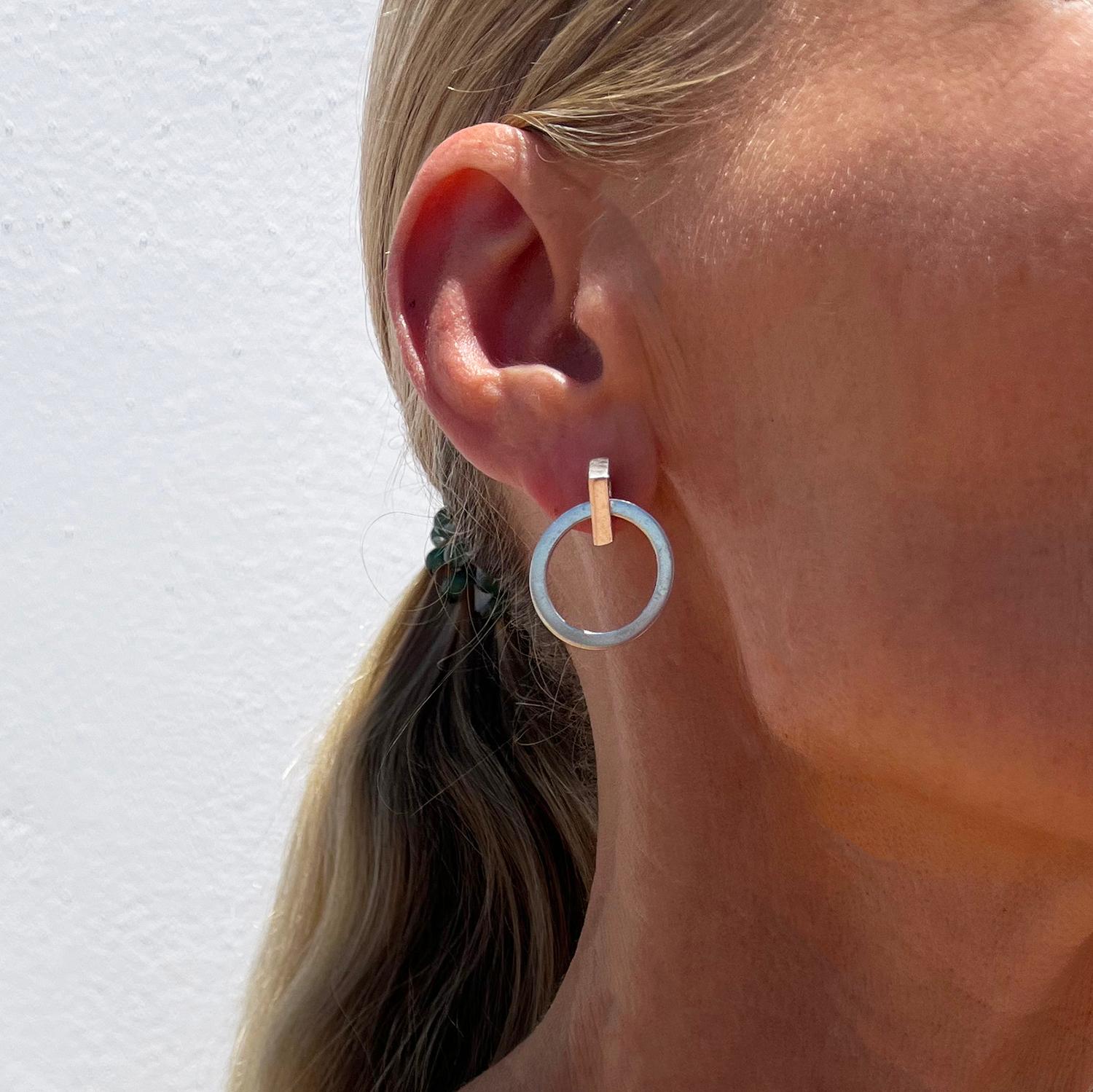 Vintage Silver Circle Earrings by Swedens silvermaster Wiwen Nilsson Made 1955 4