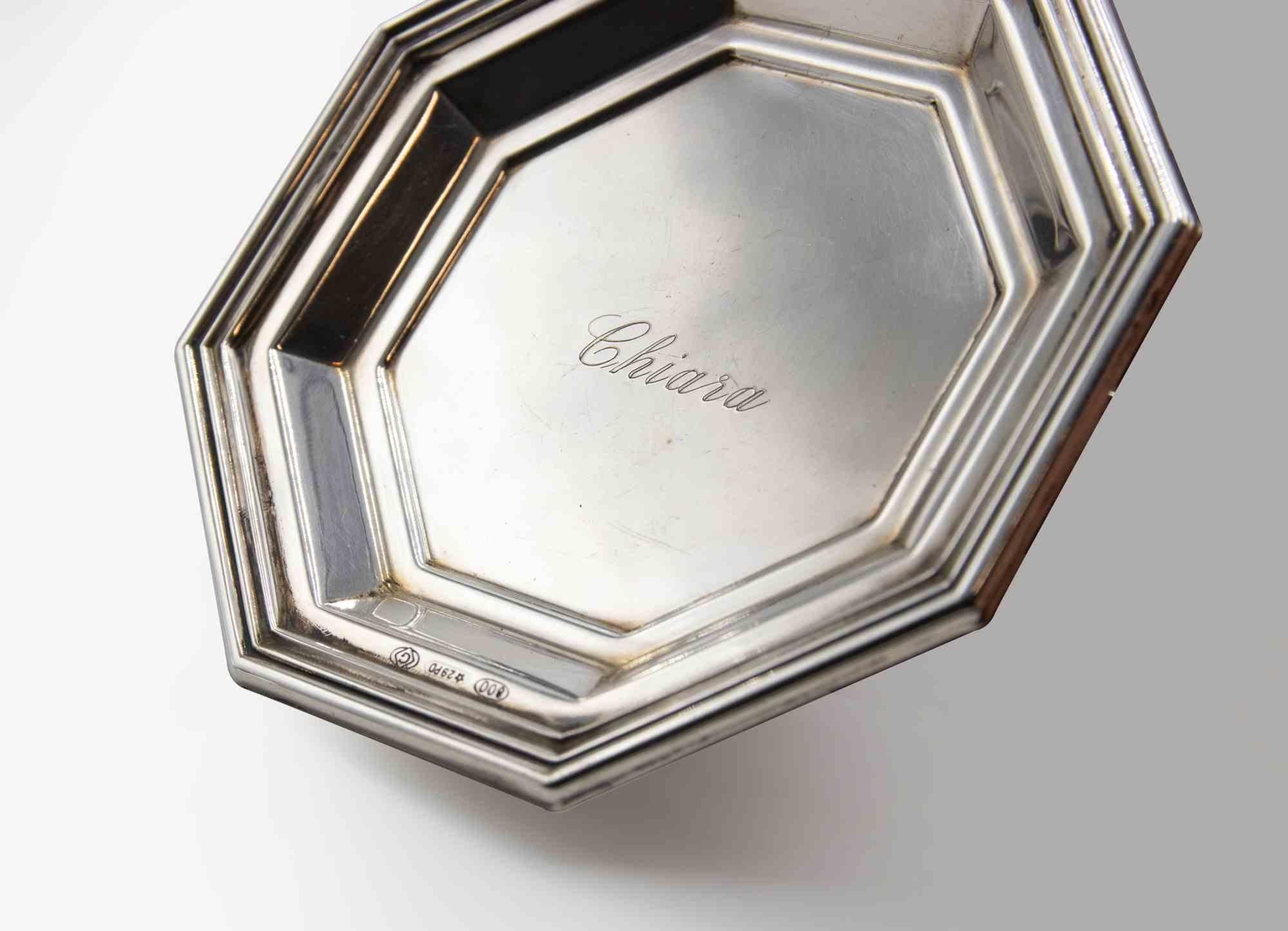 Italian Vintage Silver Coaster with the name 