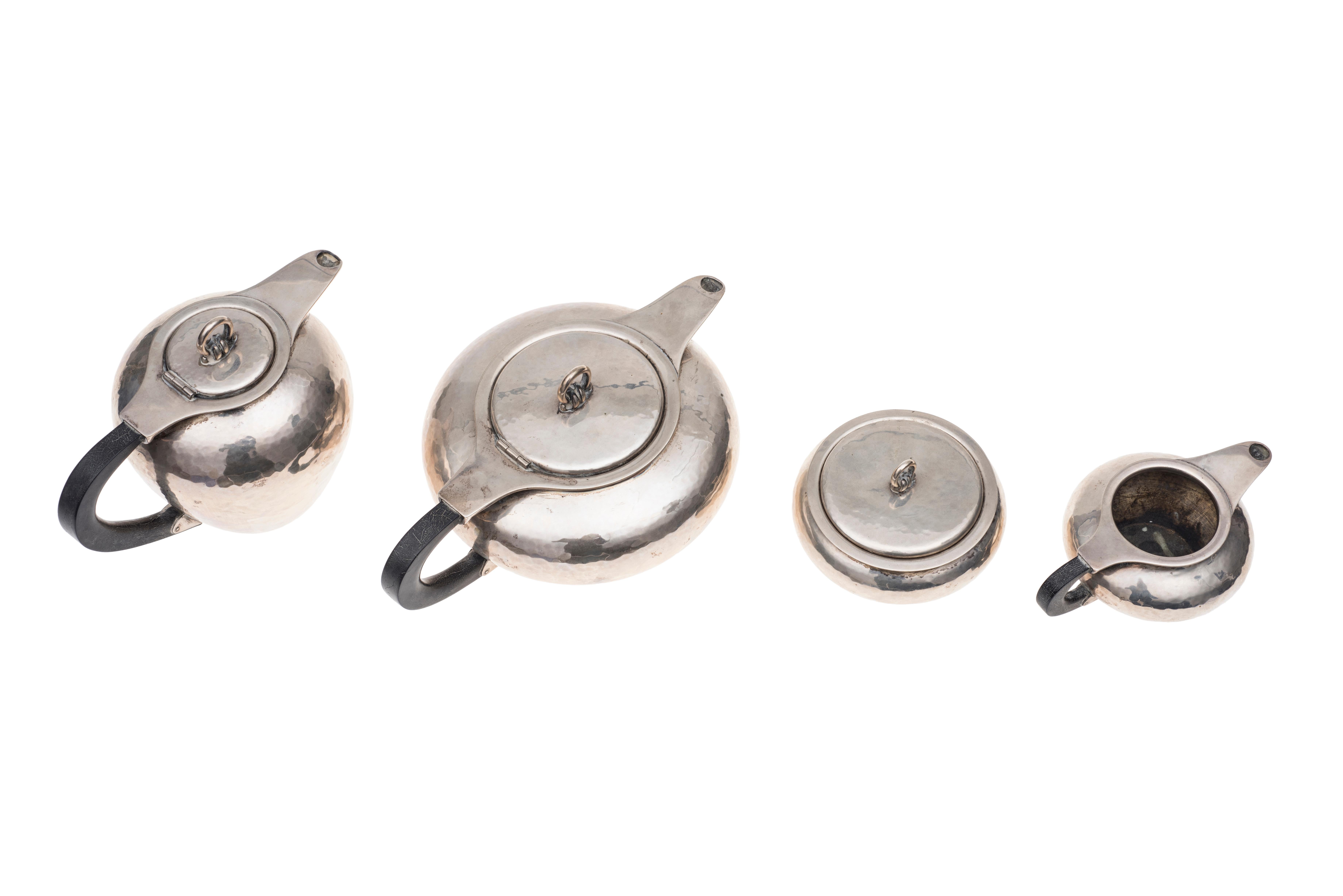 Mid-20th Century Vintage Silver Coffee and Tea Service, Italian Manufacture, 1934-1944 For Sale