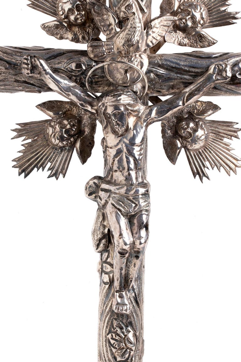 Vintage Silver Crucifix, Italy, Early 20th Century at 1stDibs