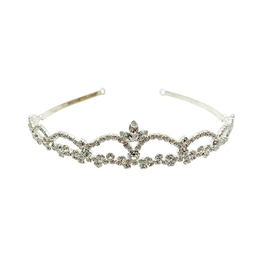 VINTAGE silver & crystal ARCH TIARA 1990s In Good Condition In Wilmslow, GB