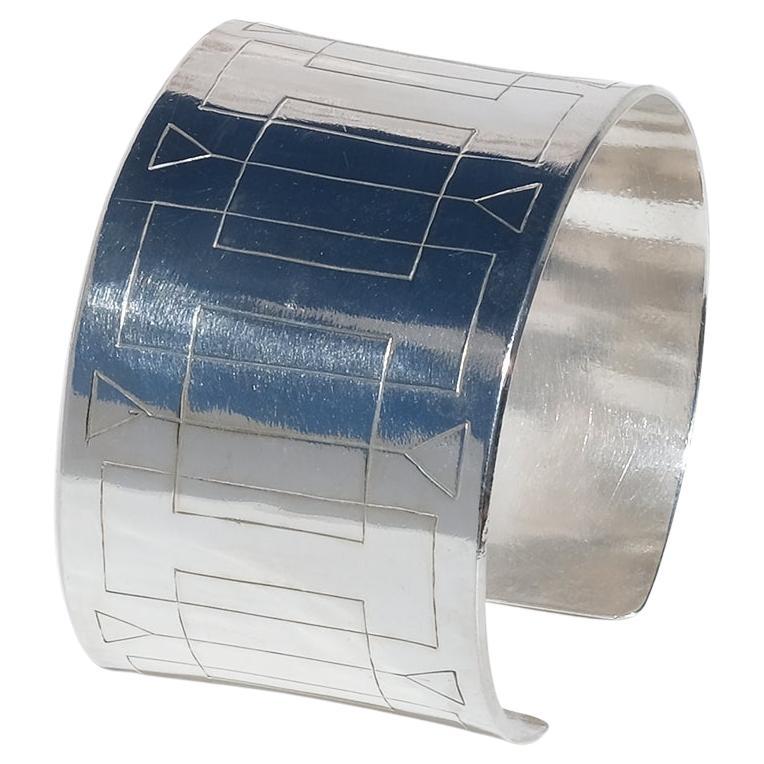 Vintage Silver Cuff Bracelet by Bengt Liljedahl Made 1953