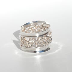 Vintage Silver Cuff Bracelet by Master Claës Giertta Made Year 1972