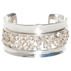 Vintage Silver Cuff Bracelet by Master Claës Giertta Made Year 1972