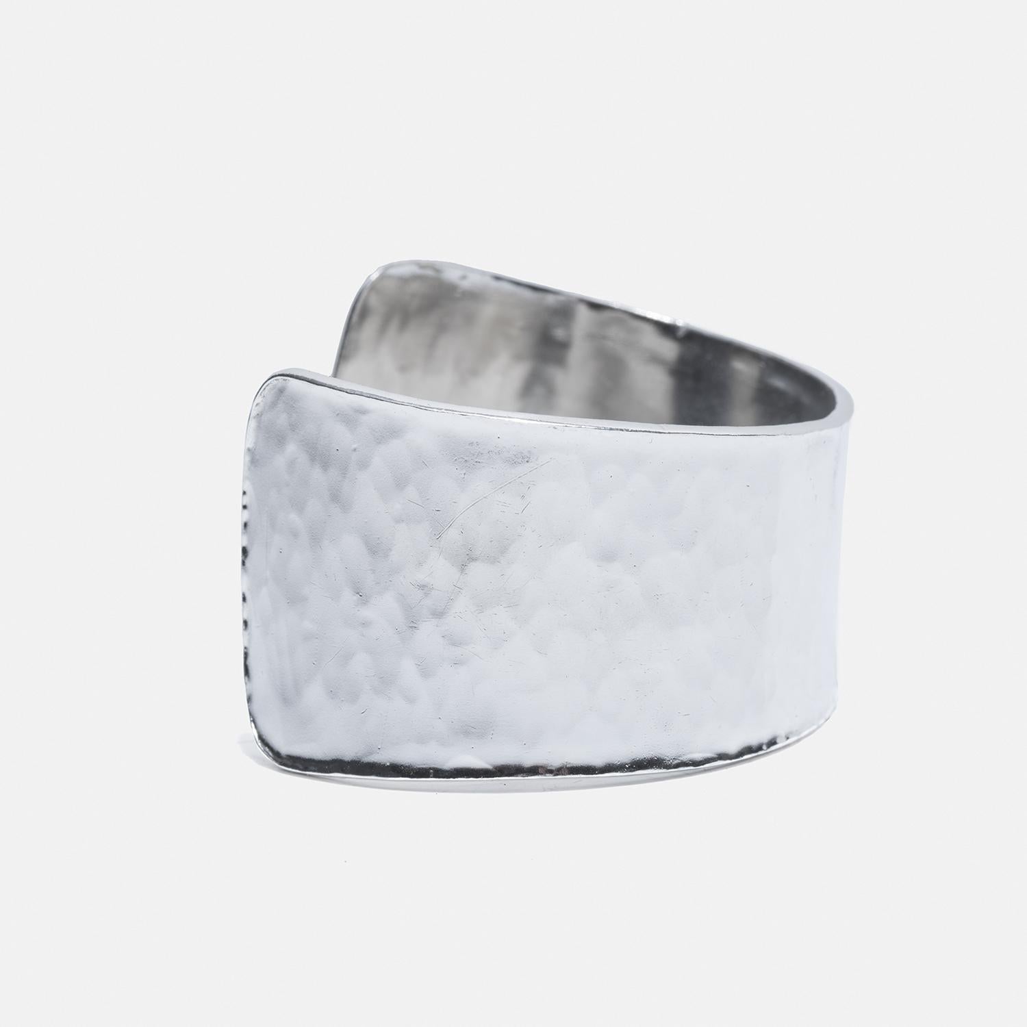 Vintage Silver Cuff Bracelet by Swedish silver master Rey Urban, Made Year 1983 For Sale 1