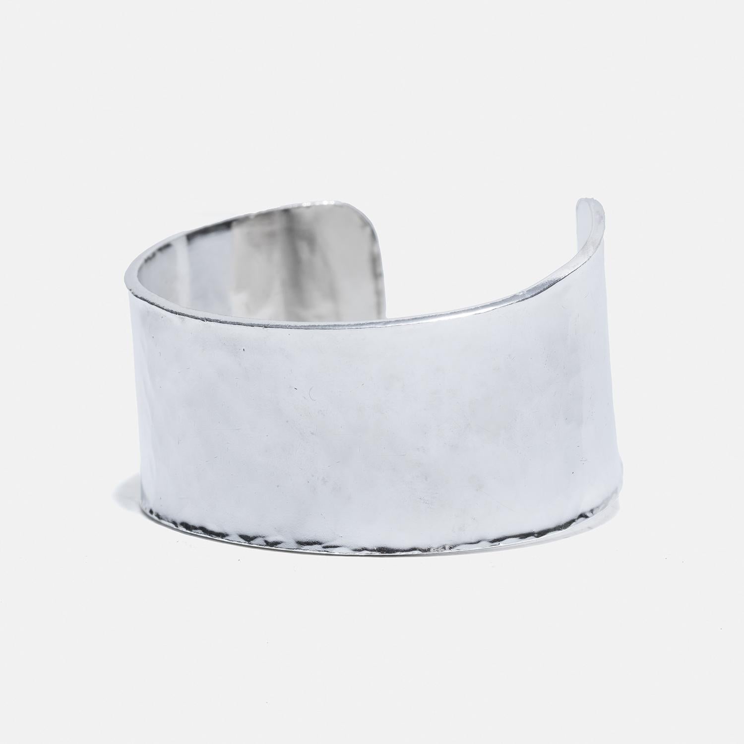 Vintage Silver Cuff Bracelet by Swedish silver master Rey Urban, Made Year 1983 For Sale 2