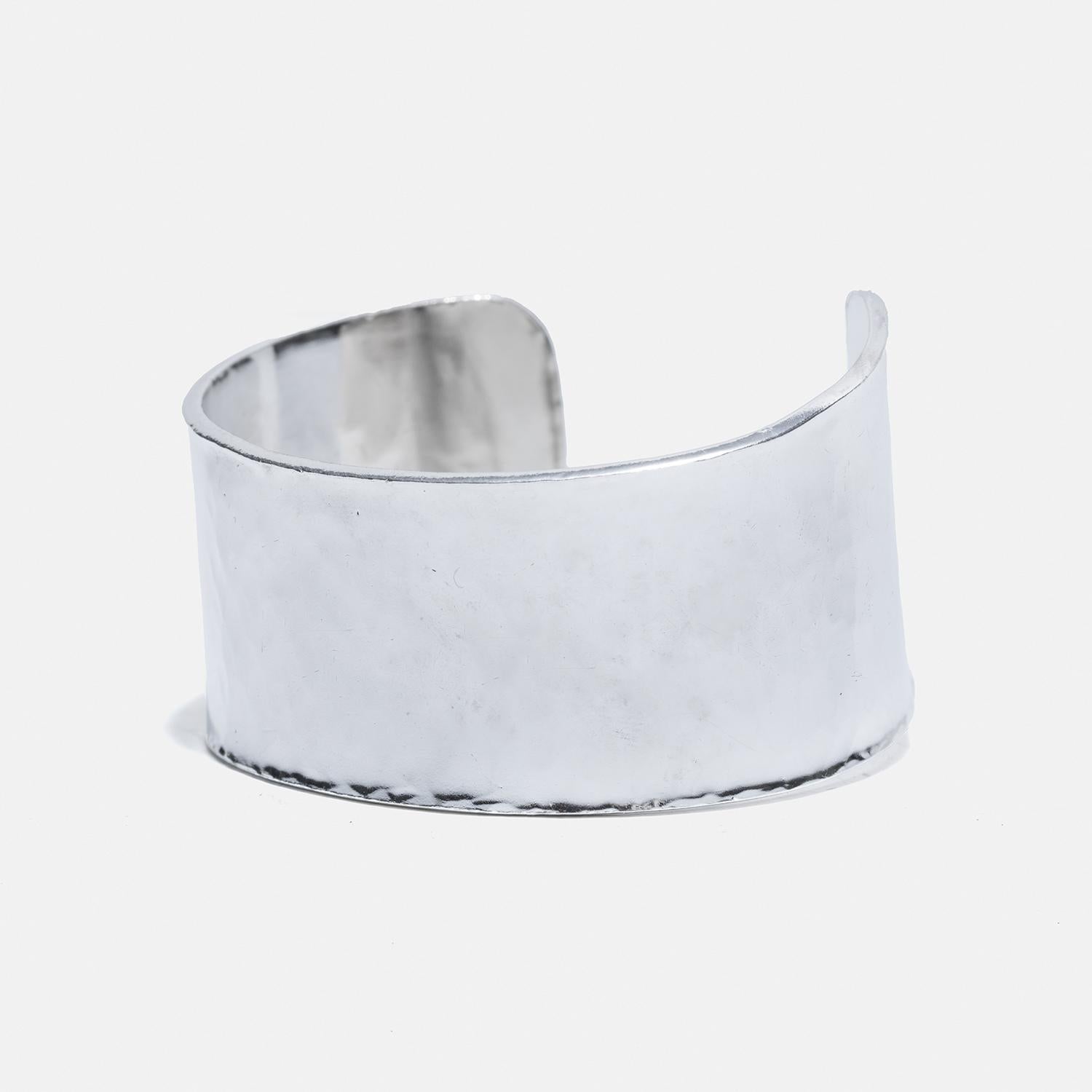 Vintage Silber-Manschettenarmband aus Silber von schwedischem Silbermeister Rey Urban, hergestellt im Jahr 1983 im Angebot 2