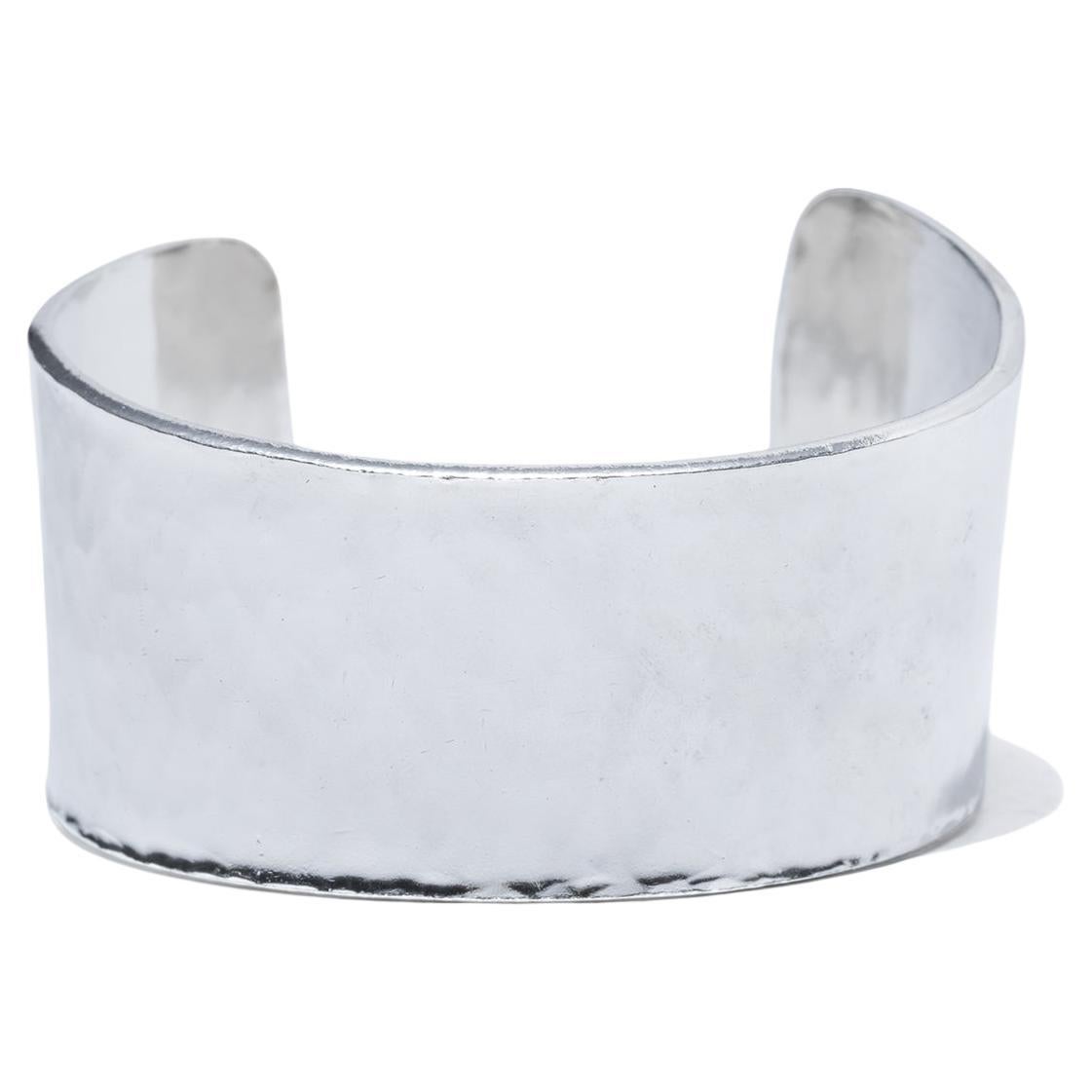 Vintage Silver Cuff Bracelet by Swedish silver master Rey Urban, Made Year 1983 For Sale
