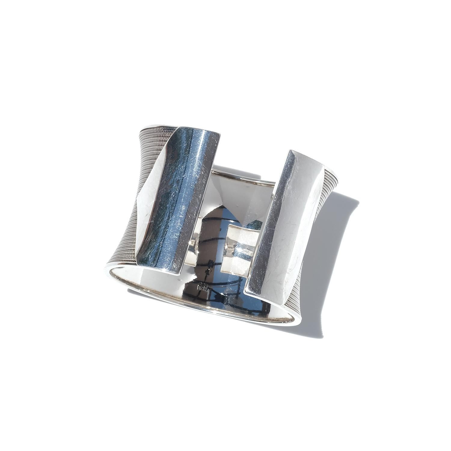 Vintage Silber Manschettenarmband für Damen oder Herren im Angebot