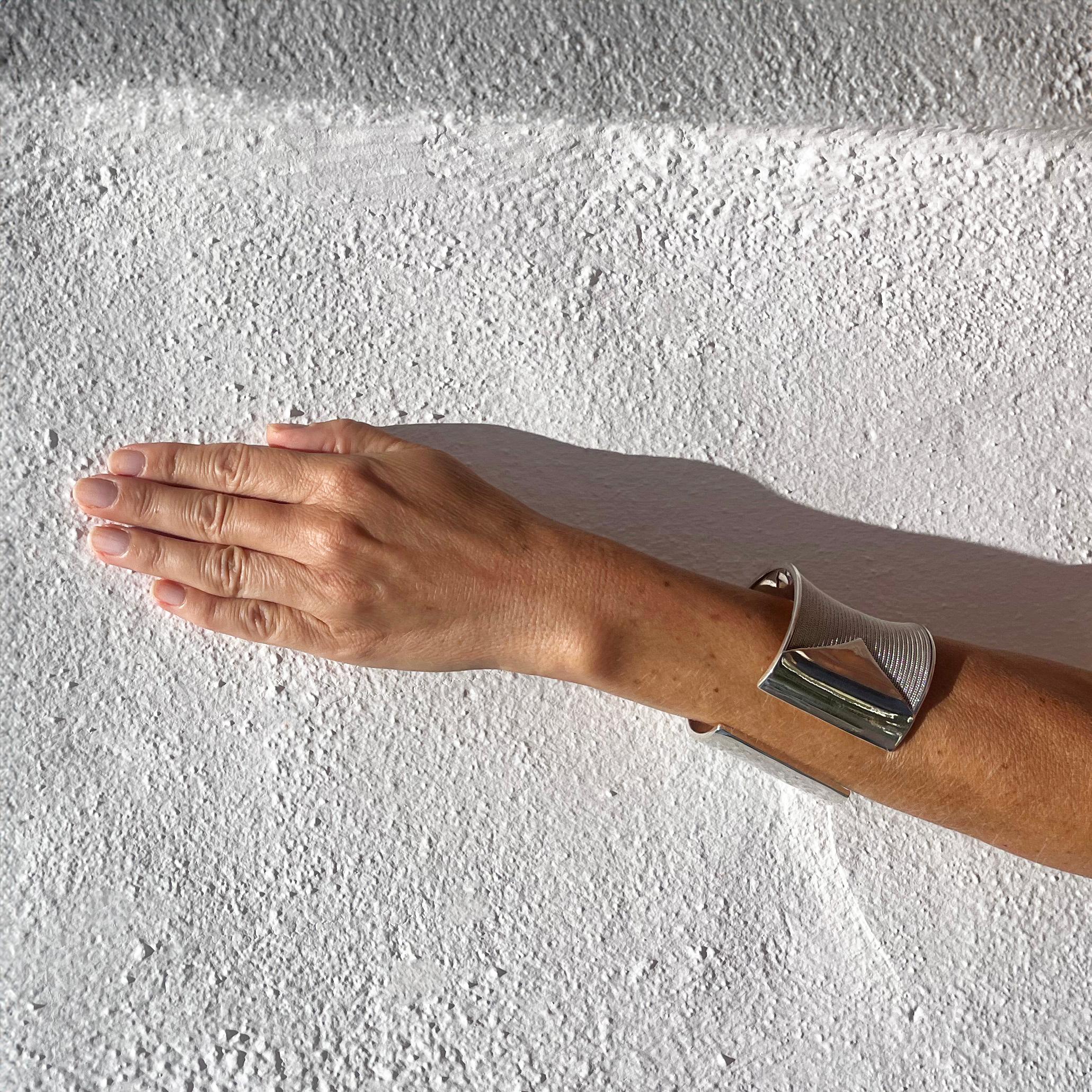Vintage Silber Manschettenarmband im Angebot 5