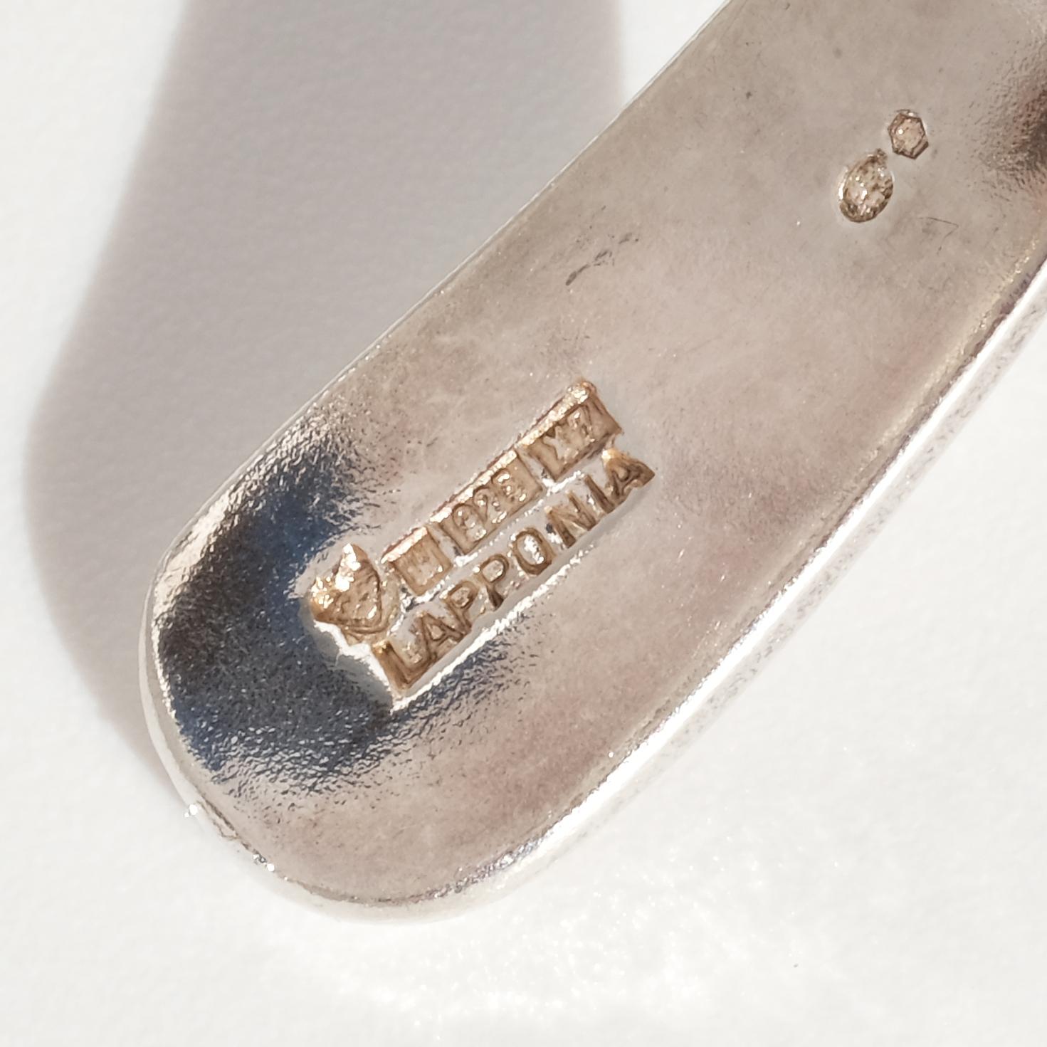Vintage Silver Cuff Bracelet “Salamander” by Björn Weckström Made 1975 For Sale 6