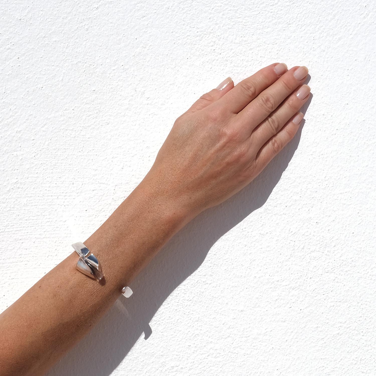 Vintage Silver Cuff Bracelet “Salamander” by Björn Weckström Made 1975 For Sale 5