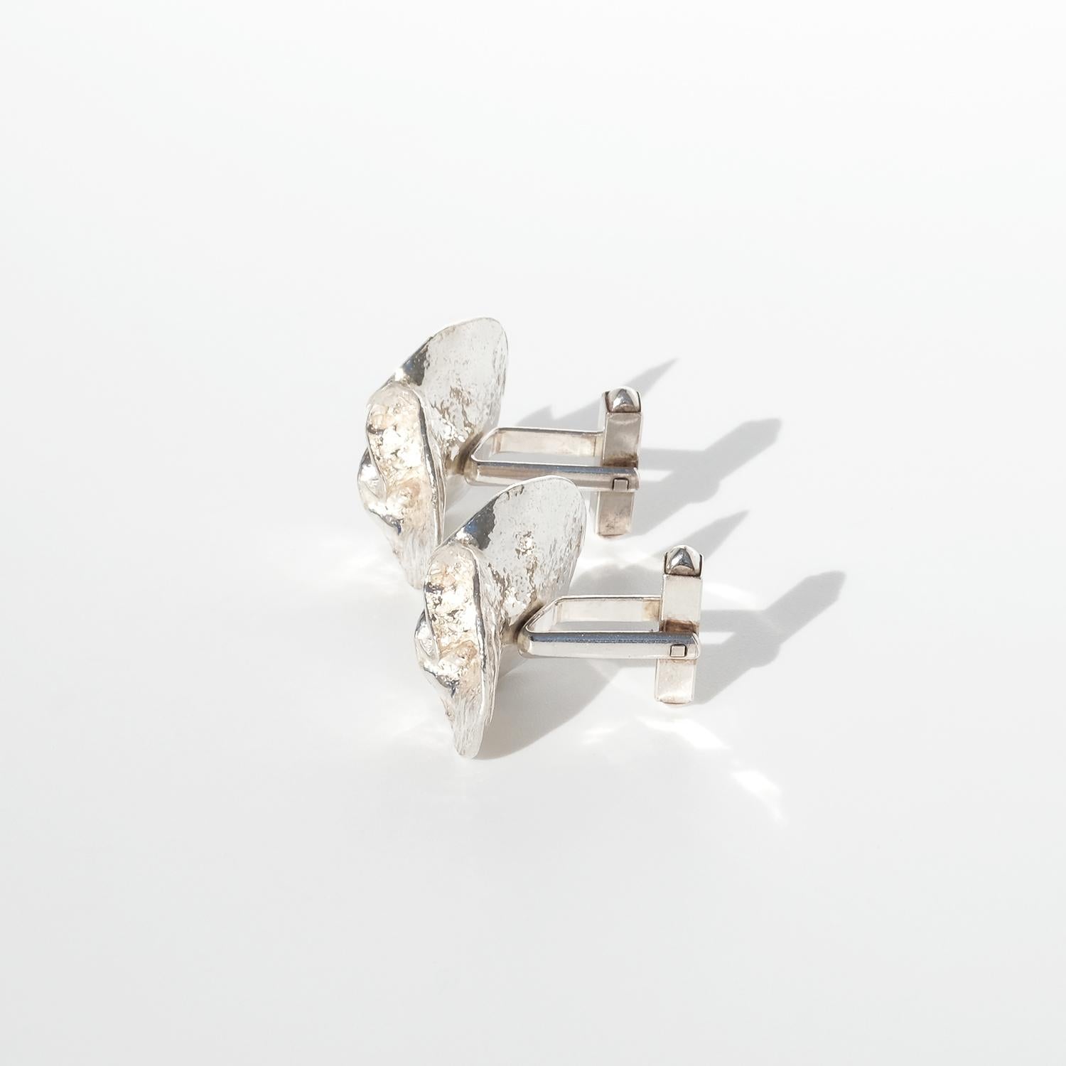 Femenino o masculino Gemelos vintage de plata de Theresia Hvorslev Fabricados en 1976 en venta