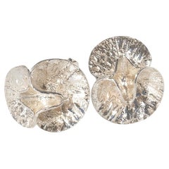 Boutons de manchette vintage en argent par Theresia Hvorslev, fabriqués en 1976
