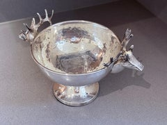 Vintage Silver Cup, Small ICE BUCKET European Decorative Bowl Cup Deer Head