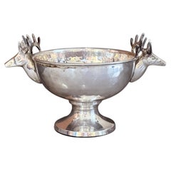 Vintage Silver Cup, Small ICE BUCKET European Decorative Bowl Cup Deer Head