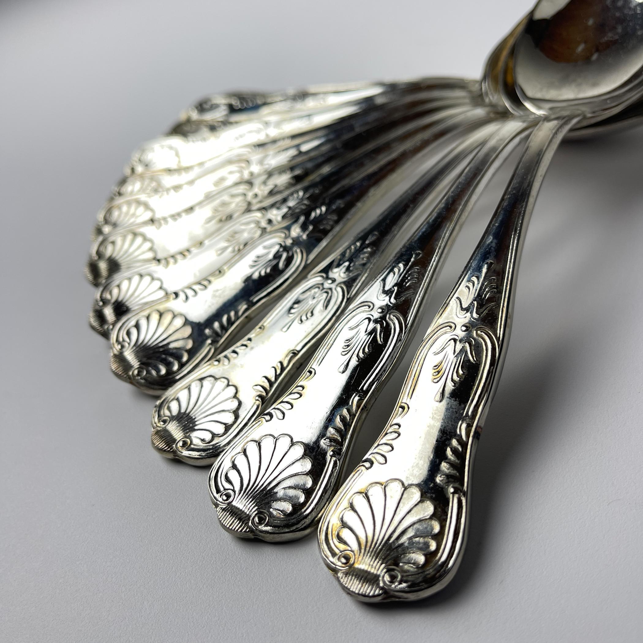 Cubertería de plata vintage para 12 personas, Italia, años 60 en venta 3