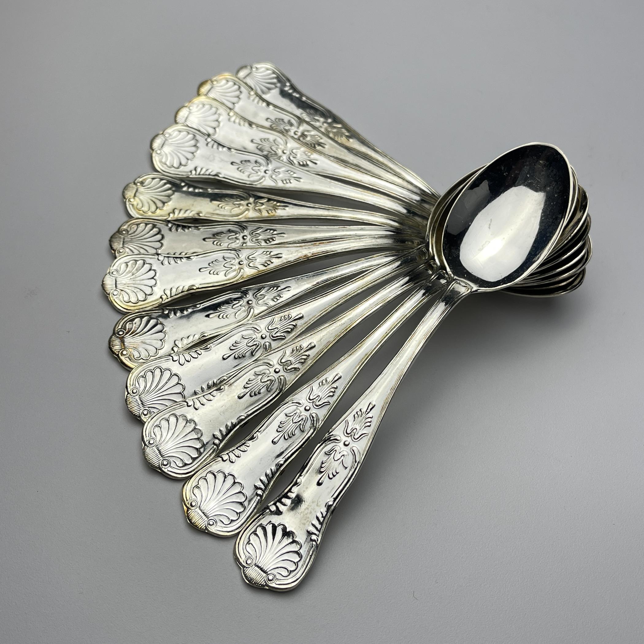 Cubertería de plata vintage para 12 personas, Italia, años 60 en venta 7