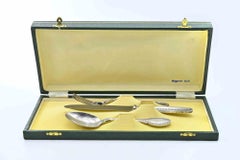 Vintage Silver Cutlery Set (Fork, Spoon, Knife) in Presentatio, Mid-20th Century