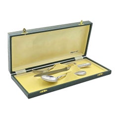 Retro Silver Cutlery Set (Fork, Spoon, Knife) in Presentatio, Mid-20th Century