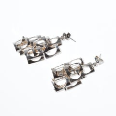 Vintage Silver Dangling Earrings by Rey Urban Made 1975