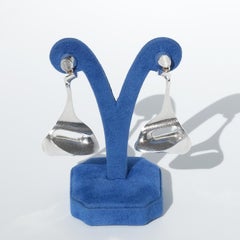 Vintage Silver Dangling Earrings “Manhattan” by Björn Weckström Made 1976