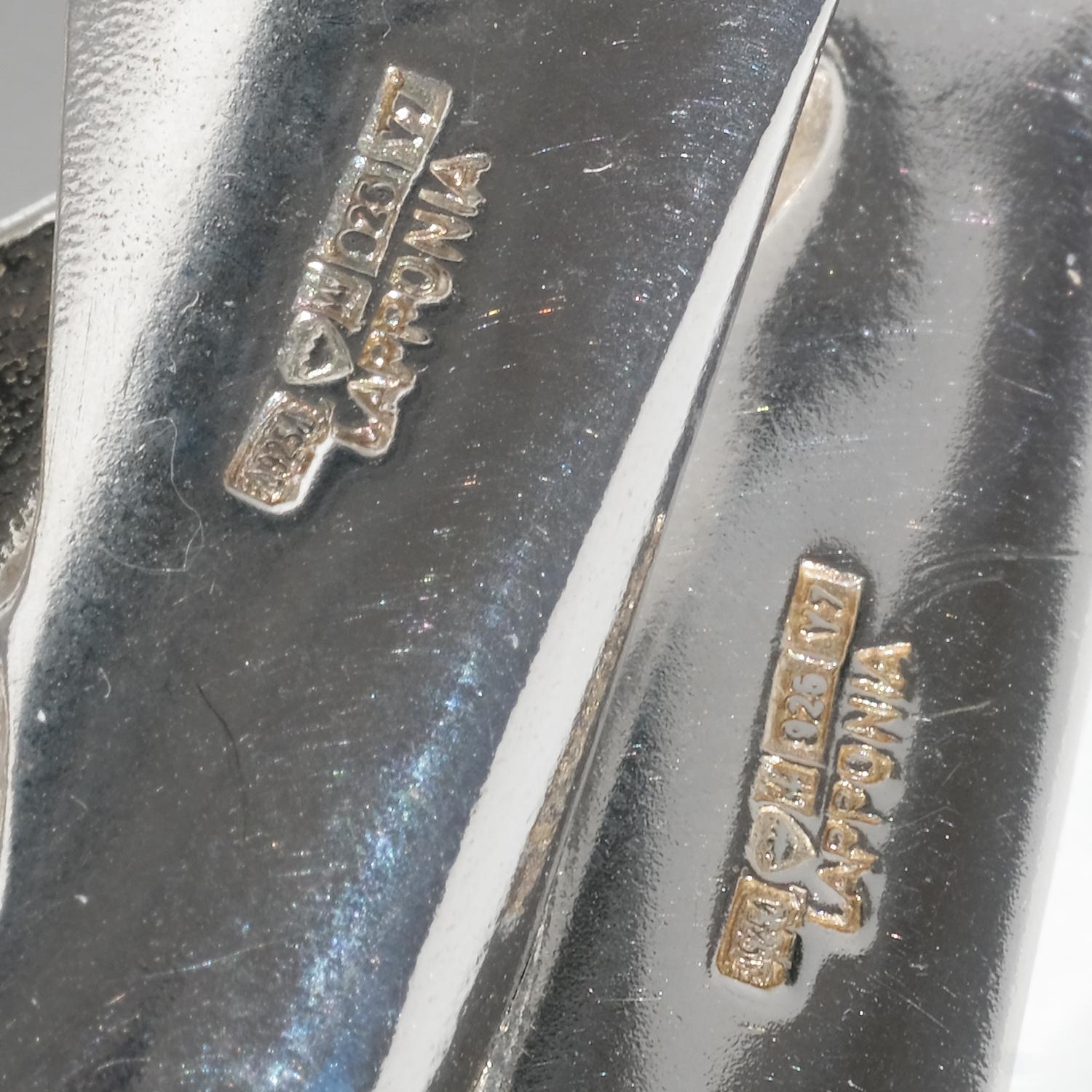 Vintage Silver Dangling Earrings “Manhattan” by Björn Weckström Made 1976 For Sale 4