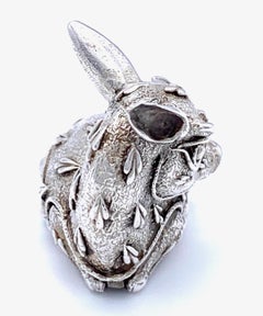 Vintage Silver Deer Bambi Fawn Case Pill Box