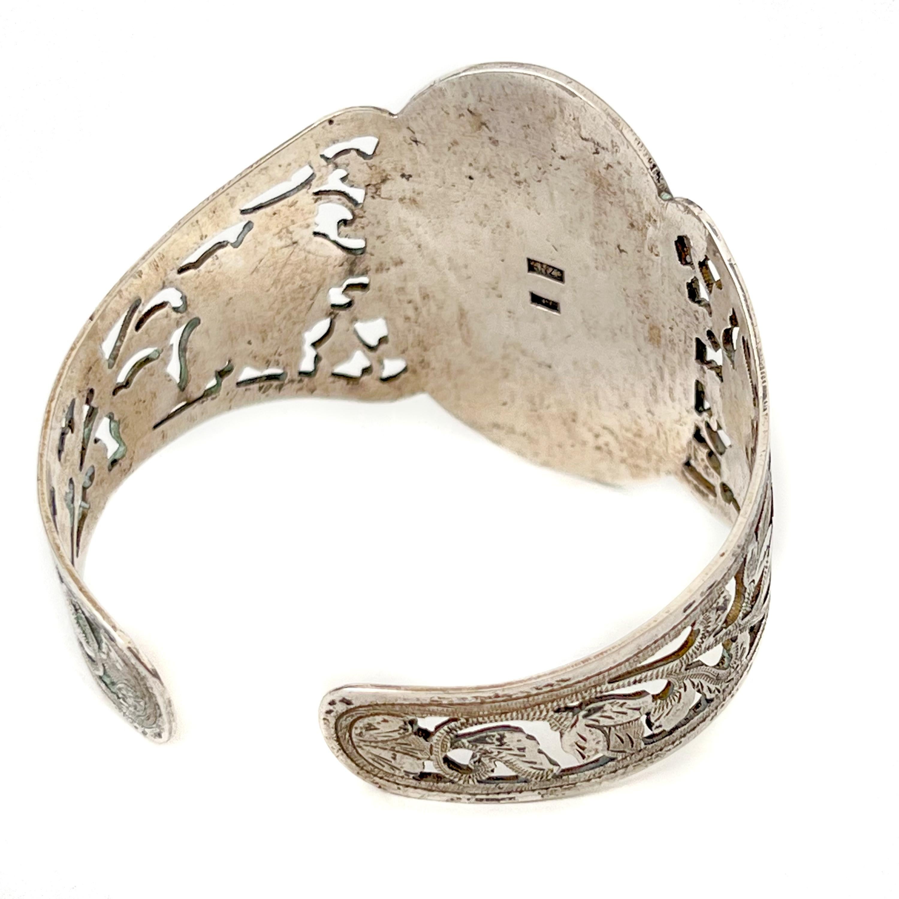 Vintage Silver Djokja Wayang Bracelet For Sale 1