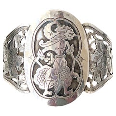 Vintage Silver Djokja Wayang Bracelet