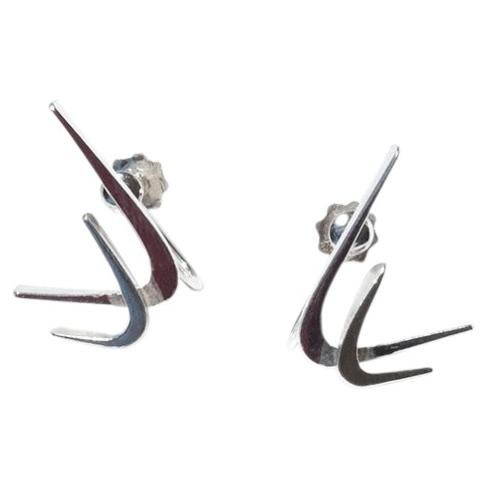 Orecchini vintage in argento del maestro svedese Rey Urban, realizzati nel 1962