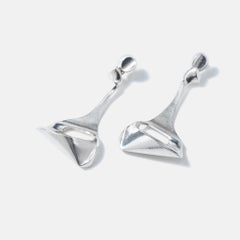 Vintage silver earrings "Manhattan" designed by Björn Weckström, made 1974.