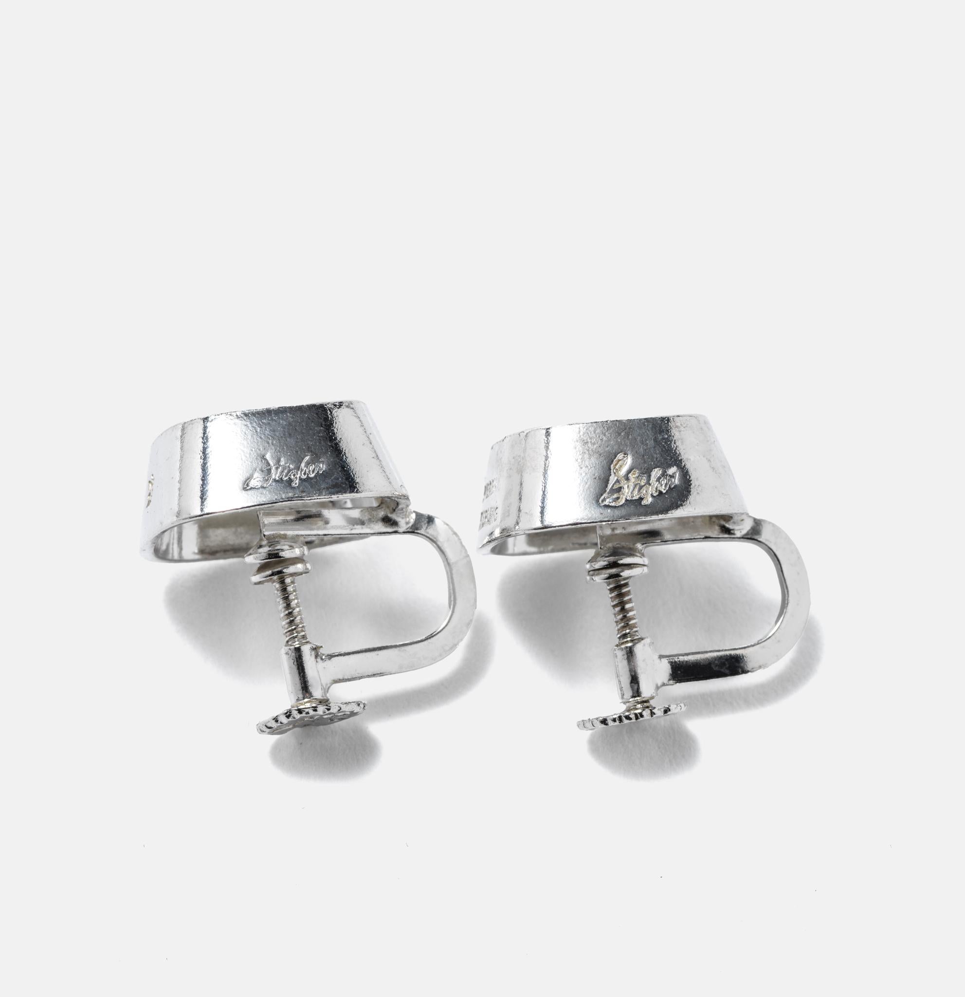 Silber-Ohrringe im Vintage-Stil, Schweden, 1950er Jahre. im Angebot 7