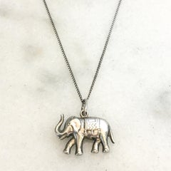 Vintage Silver Elephant Charm Pendant
