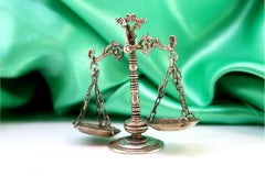 Vintage silver embossed arm scale with weight scale