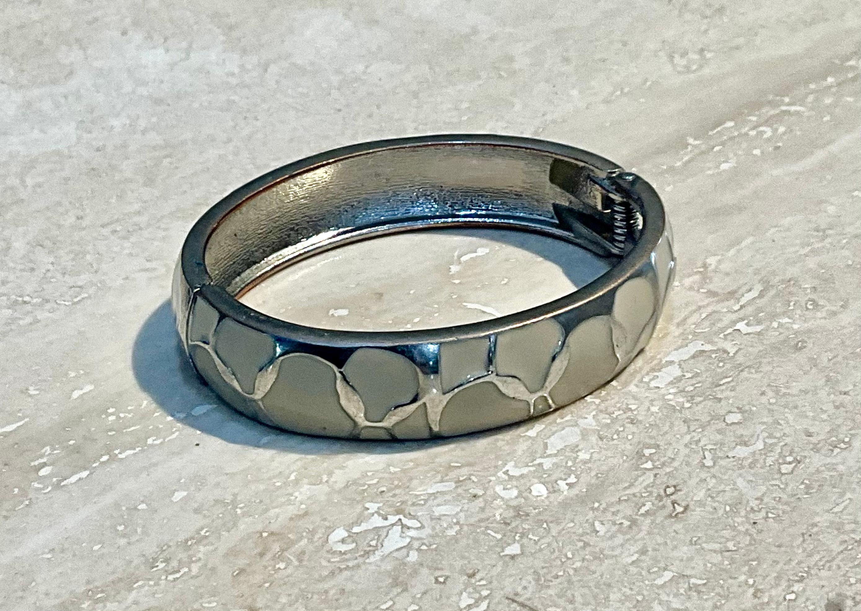 da uomo o donna Bracciale Clamper d'epoca in argento e smalto in vendita