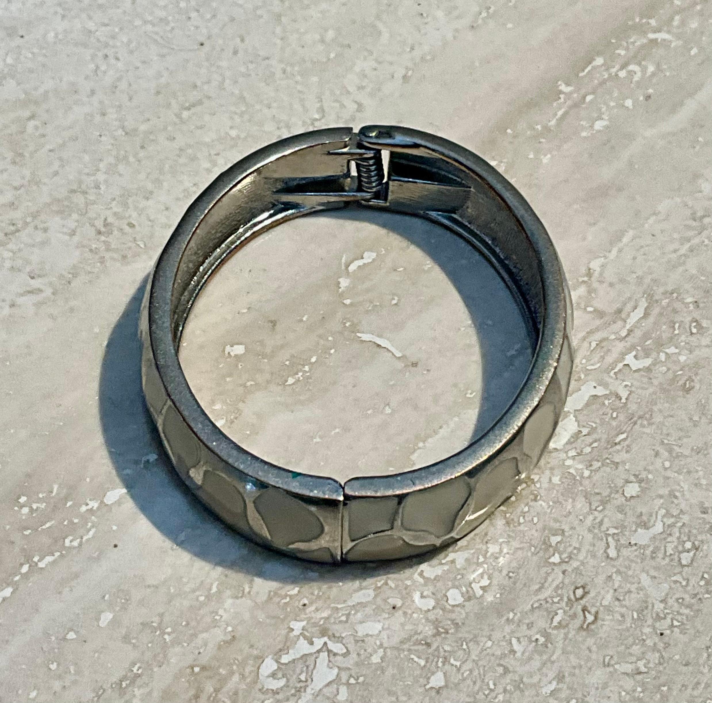 Bracciale Clamper d'epoca in argento e smalto in vendita 1