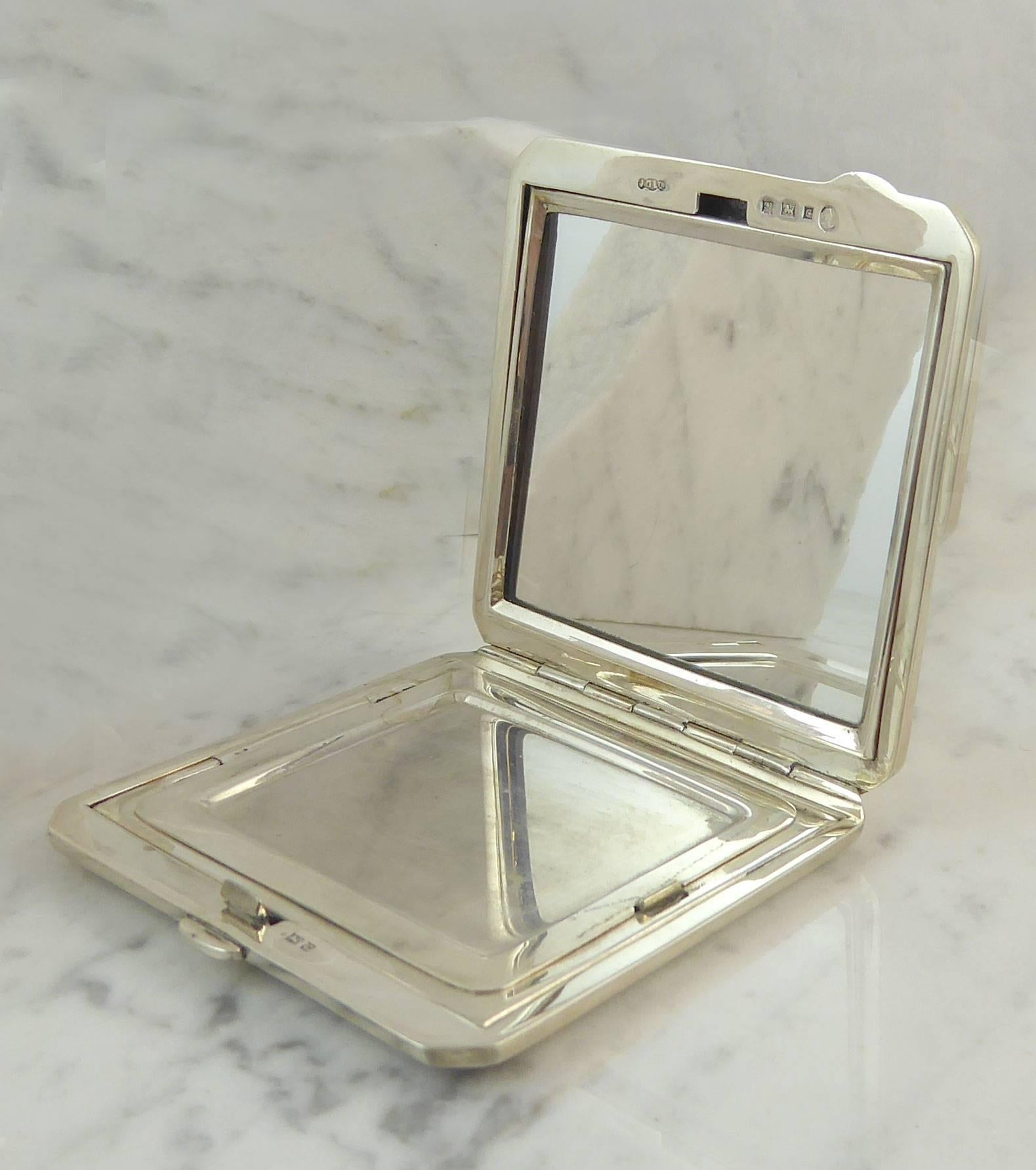 antique powder compact with mirror