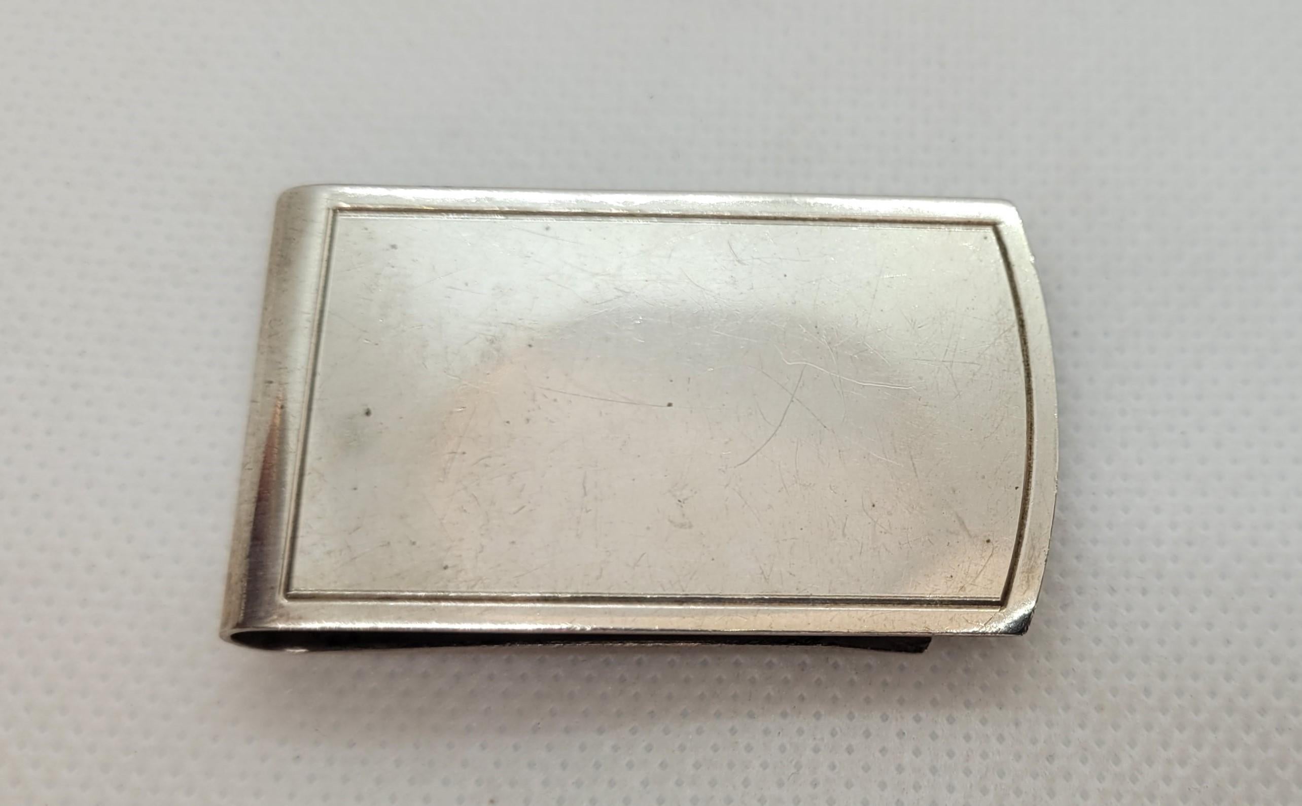 Femenino o masculino Pinza para billetes grabable de plata vintage, 21 gramos, 28 mm x 50 mm, Inglaterra, estriada en venta