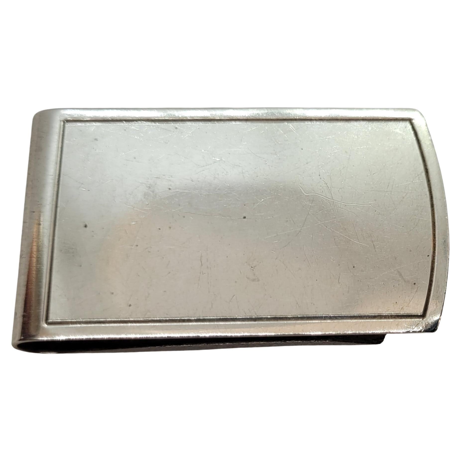 Pinza para billetes grabable de plata vintage, 21 gramos, 28 mm x 50 mm, Inglaterra, estriada en venta