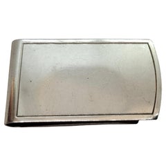 Vintage Silver Engravable Money Clip, 21 Grams, 28mm x 50mm, England, Grooved
