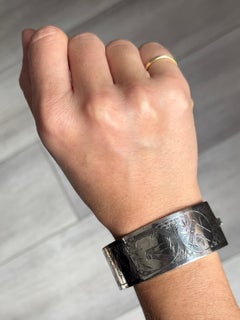 Vintage Silver Engraved Bangle