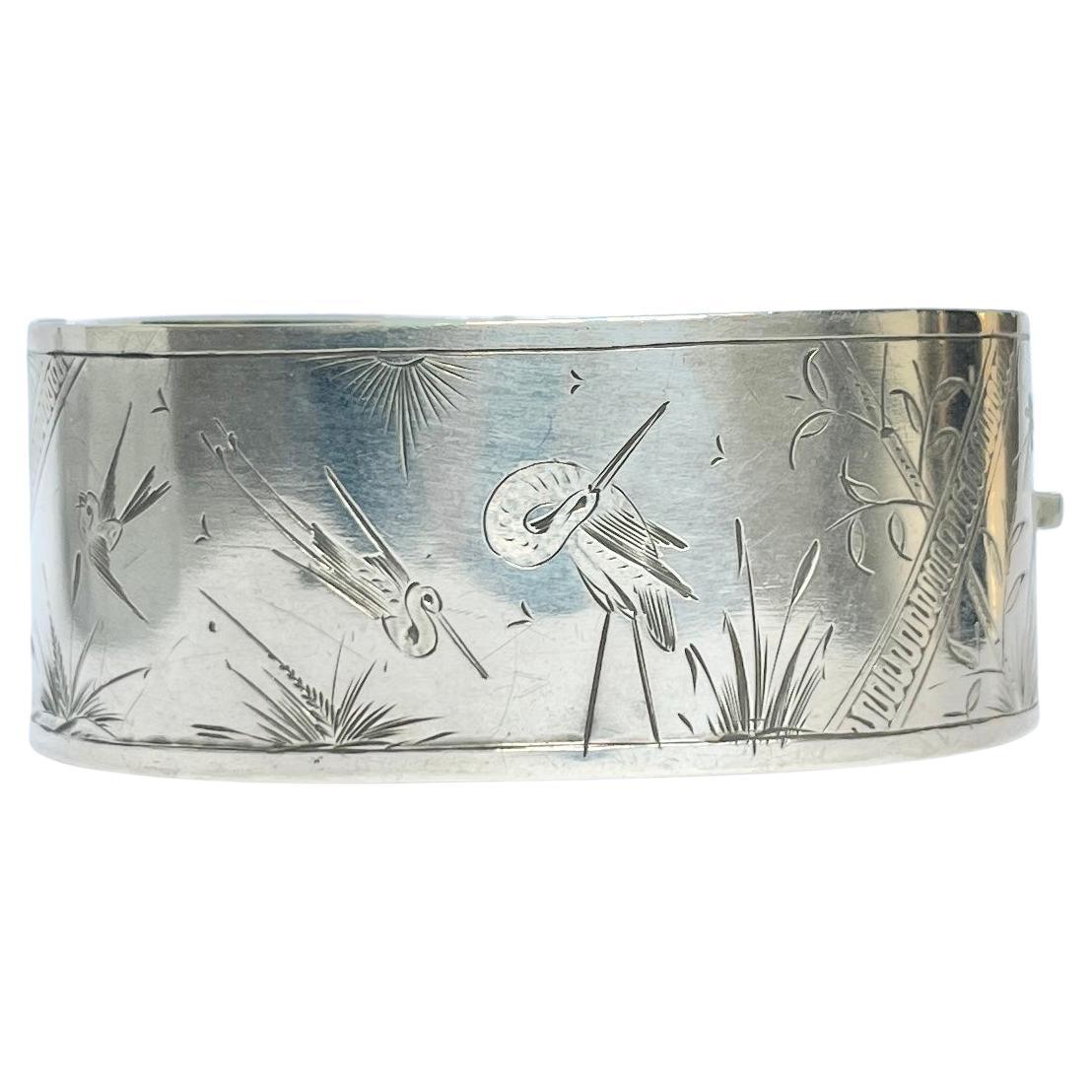 Vintage Silver Engraved Bangle