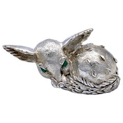 Vintage Silver Fennec Desert Fox Pill Box