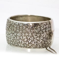 Vintage Silver Finely Engraved Bangle