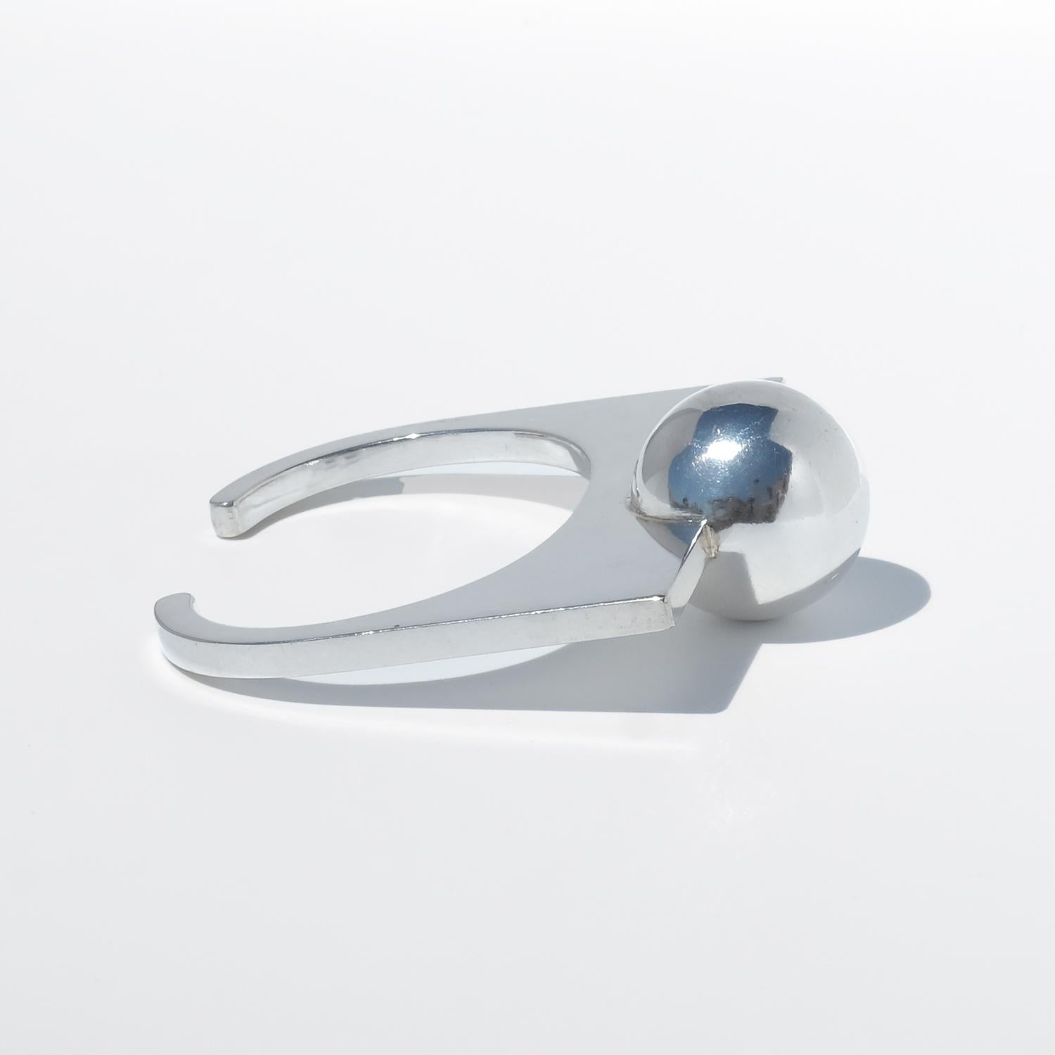 Vintage Silver Fixed Cuff Bracelet by Sigurd Persson Made 1995 Unisexe en vente