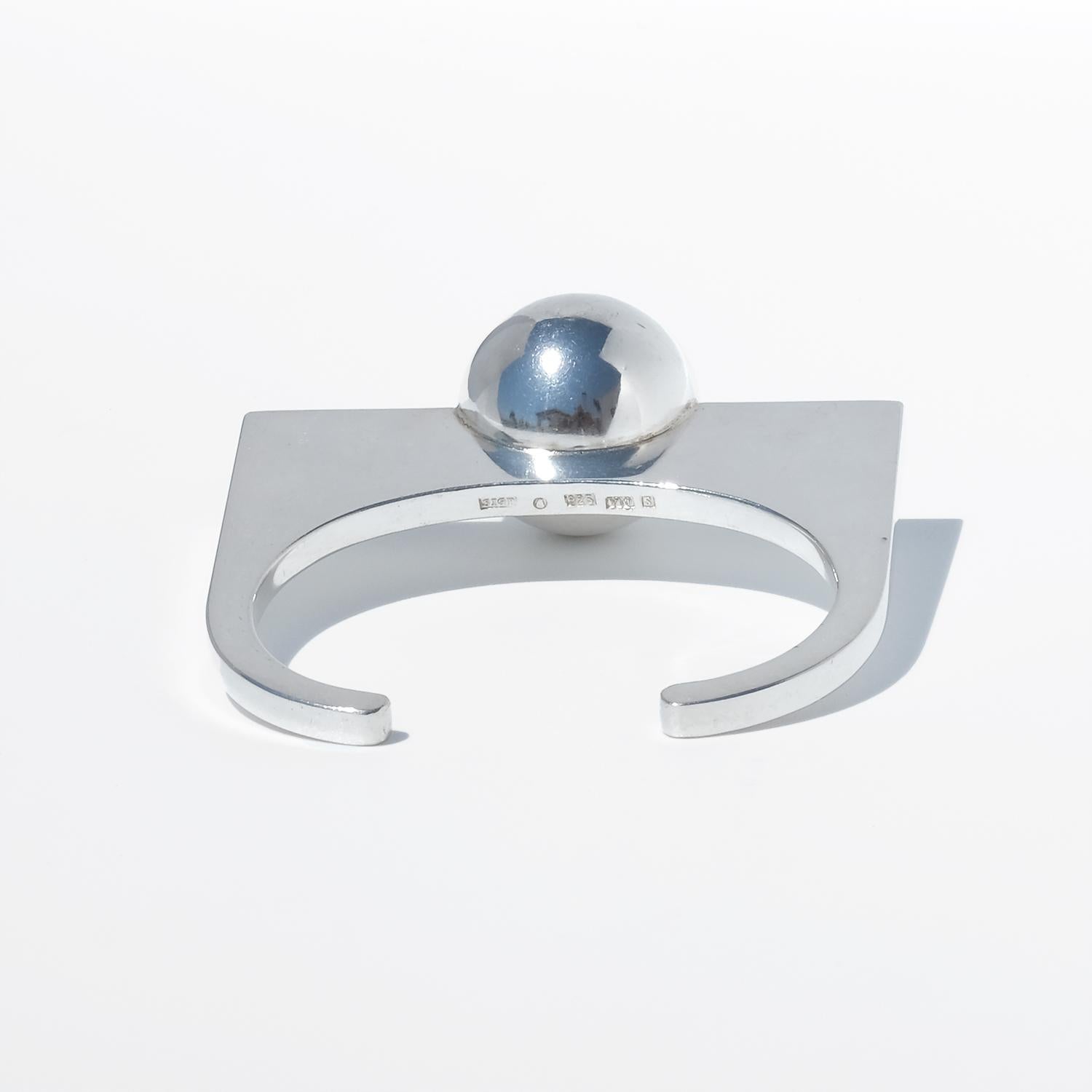 Vintage Silver Fixed Cuff Bracelet by Sigurd Persson Made 1995 en vente 1